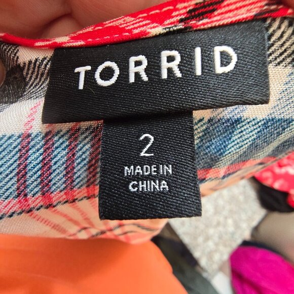 Torrid Challis Back Criss Cross Tank - Summer Plaid - Picture 5 of 7